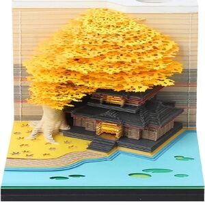3D Memo Pad Paper Carving Art 3D Sticky Notes Marriage Tree 8.5 x 8.5 x 7 cm